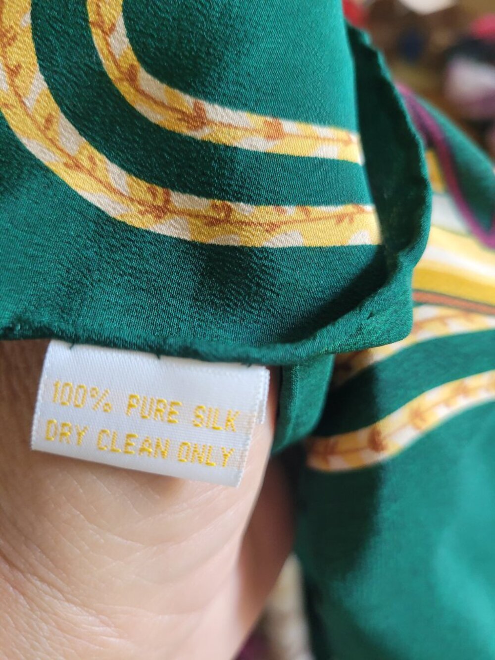 Vintage 100% Silk Equestrian Dressage Scarf - Picture 4 of 4